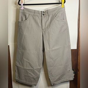 Ibex Women’s Size 12 (Waist 34) Khaki Organic Cotton Capris Pants